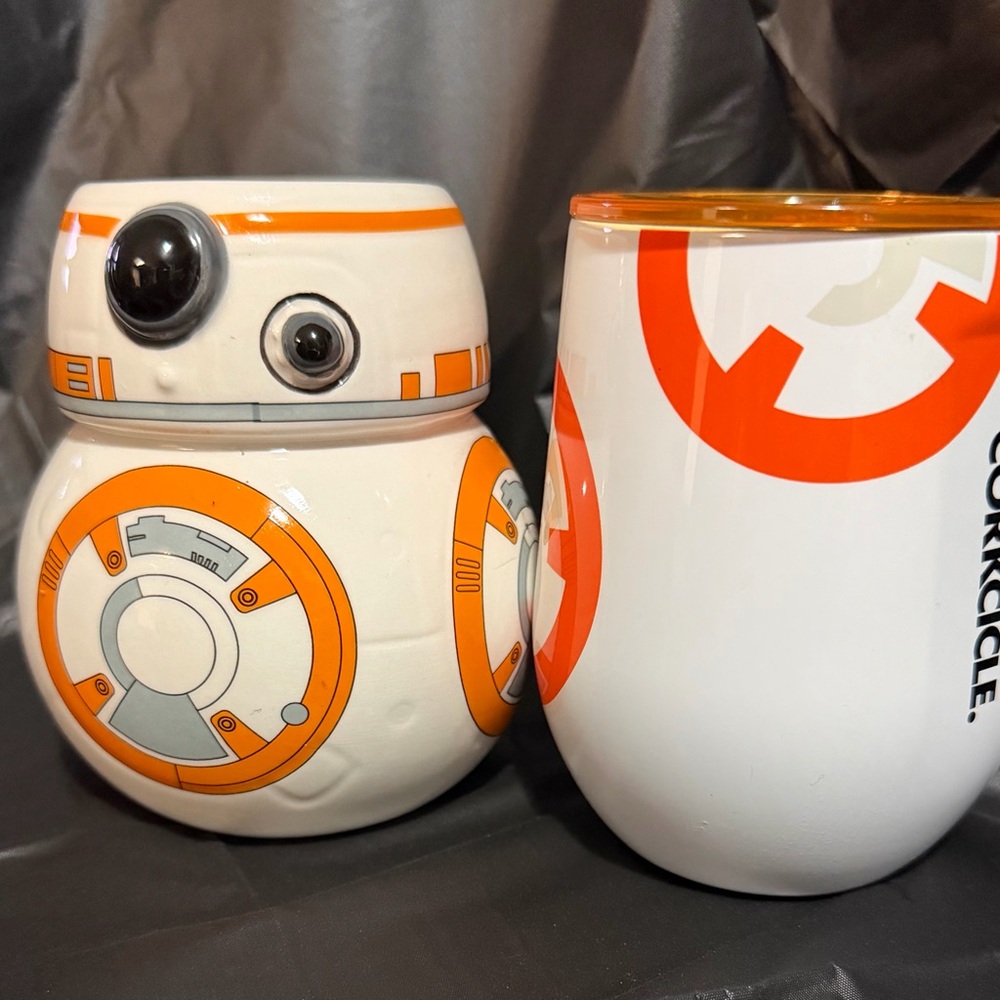 Star Wars BB-8 Ceramic Canister and Corkcicle White & Orange Tumbler Set